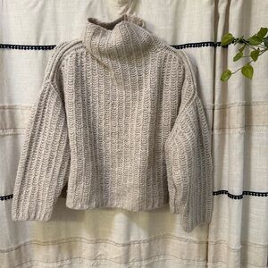 Free People Beige Knit Sweater